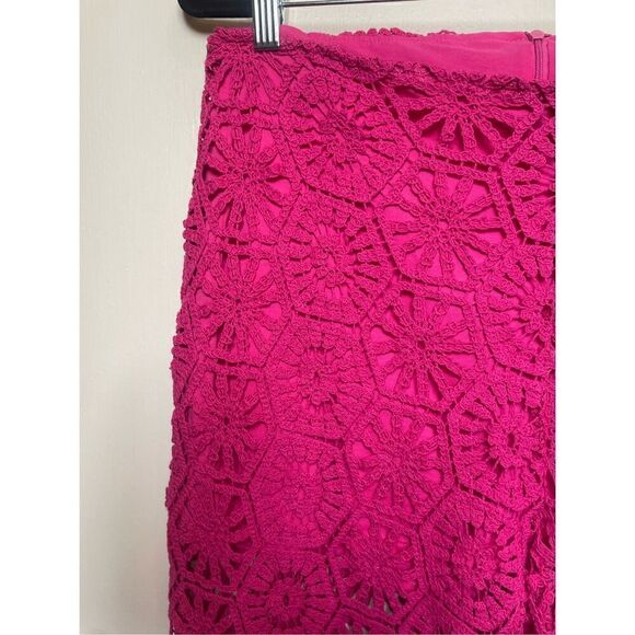 H&M straight leg crocheted hot pink pants size L - Picture 8 of 16